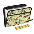 thumbnail image 1 of Accordion File Organizer with Zip Closure 13 Pockets Expanding File Folder Letter A4 Paper Document Organizer for Home Office Bamboo and Green Leaves, 1 of 7