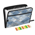 thumbnail image 1 of Accordion File Organizer with Zip Closure 13 Pockets Expanding File Folder Letter A4 Paper Document Organizer for Home Office Blue Plaid Pattern, 1 of 7