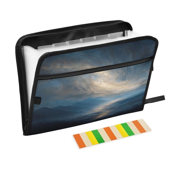 Accordion File Organizer with Zip Closure 13 Pockets Expanding File Folder Letter A4 Paper Document Organizer for Home Office Golden Nebula