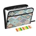 thumbnail image 1 of Accordion File Organizer with Zip Closure 13 Pockets Expanding File Folder Letter A4 Paper Document Organizer for Home Office Intricate Blue Shape, 1 of 7