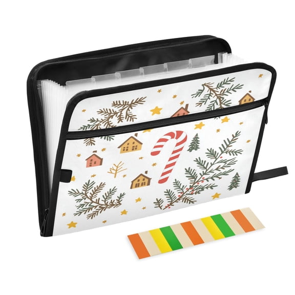 Accordion File Organizer with Zip Closure 13 Pockets Expanding File Folder Letter A4 Paper Document Organizer for Home Office Tree Branches