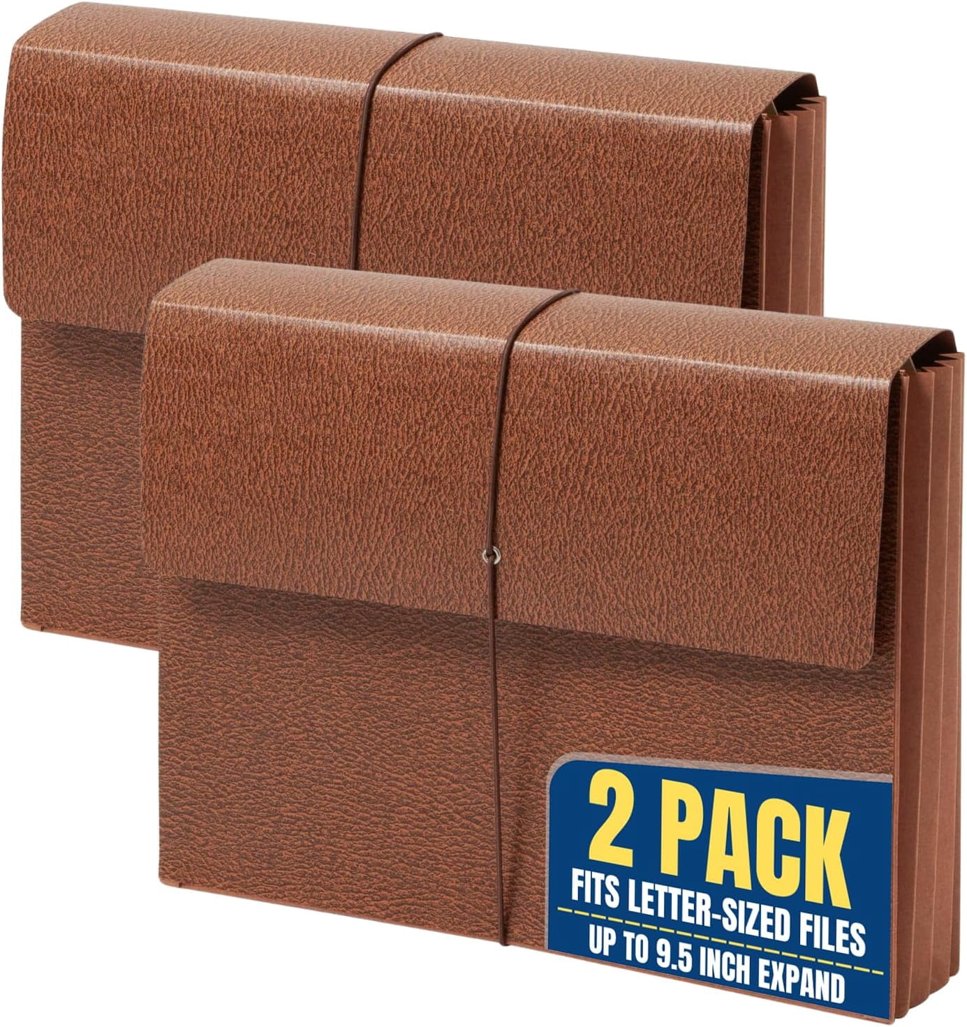 Accordion File Wallet with Flap and Cord Closure, 9.5" Expansion 3.5", Letter Size