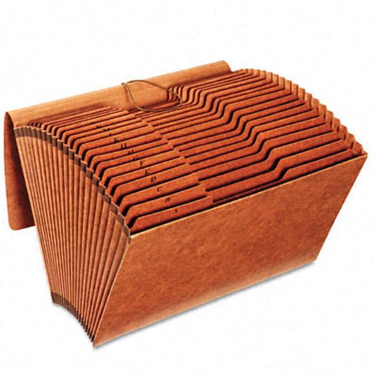 Accordion Files with Flap  21 Pockets  1/3 Tab  Letha Tone  Legal  Brown