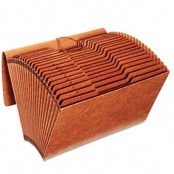 Accordion Files with Flap  21 Pockets  1/3 Tab  Letha Tone  Legal  Brown