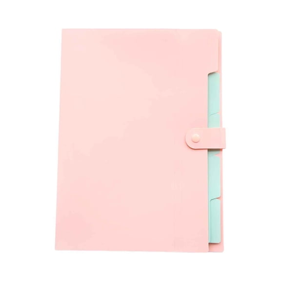 Accordion Folder, 9.3x12.8 inch Plastic File Folder, A4 Folders with Pockets, Expandable File Folder Organizer with 5 Pockets, Portable Design, Pink