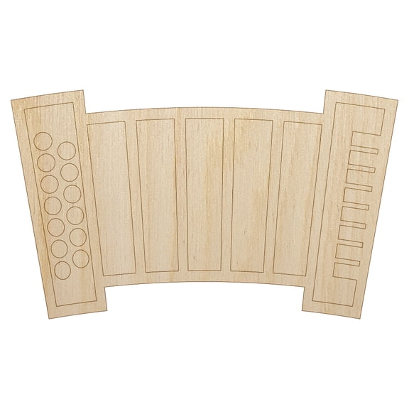 Accordion Music German Oktoberfest Wood Shape Unfinished Piece Cutout Craft DIY Projects - 6.25 Inch Size - 1/4 Inch Thick