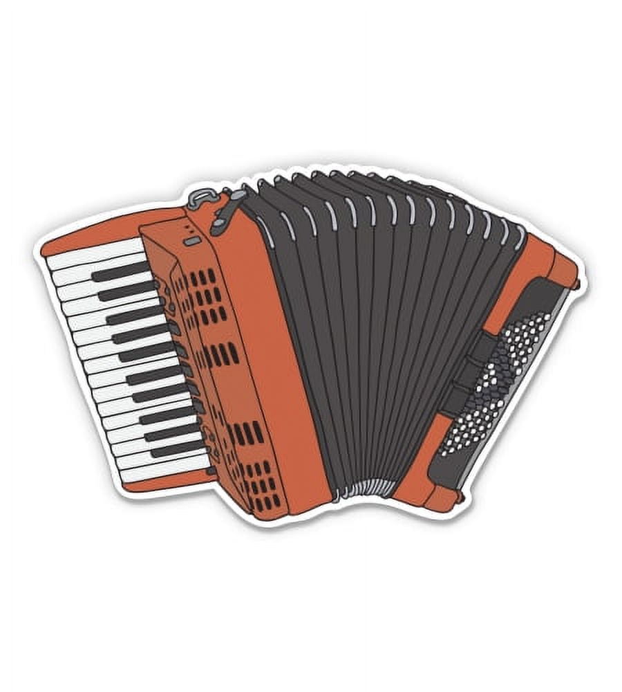 Accordion Musical Instrument 12" Vinyl Sticker Waterproof Decal