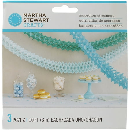 Accordion Streamers Makes 3-Cool, Pk 2, Martha Stewart