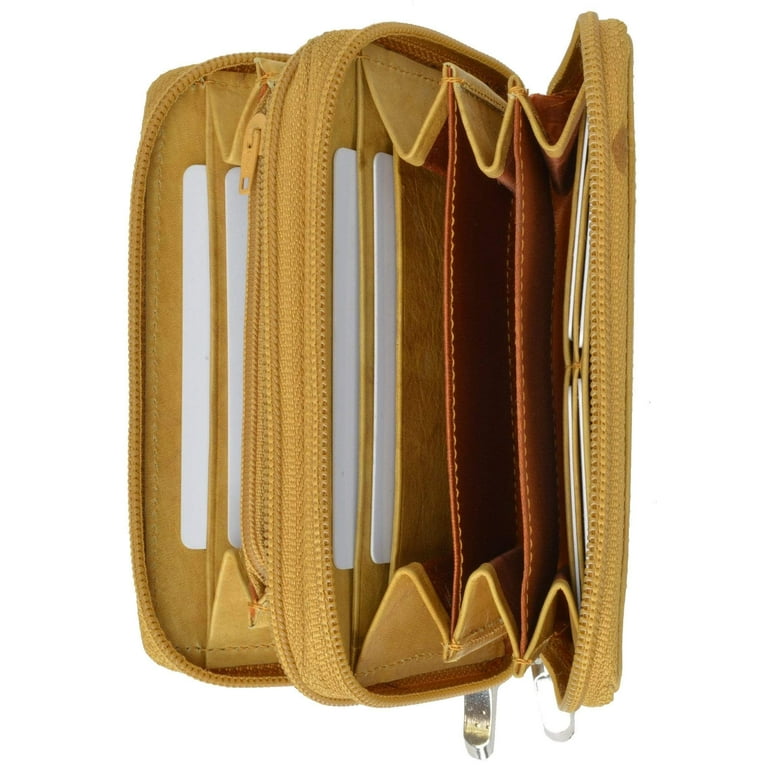 Double zip accordion discount wallet