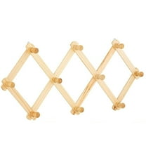 Accordion Style Wood Expandable Rack Hat, Cap, Belt, Umbrella Coffee Mug Wall Wooden Pegs 1 Pack