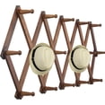 thumbnail image 1 of Accordion Wall Hanger, Wooden Coat Rack Wall Mounted, Hat & Cap Hook Rack, 16 Peg Hooks, Walnut Color, 1 of 5