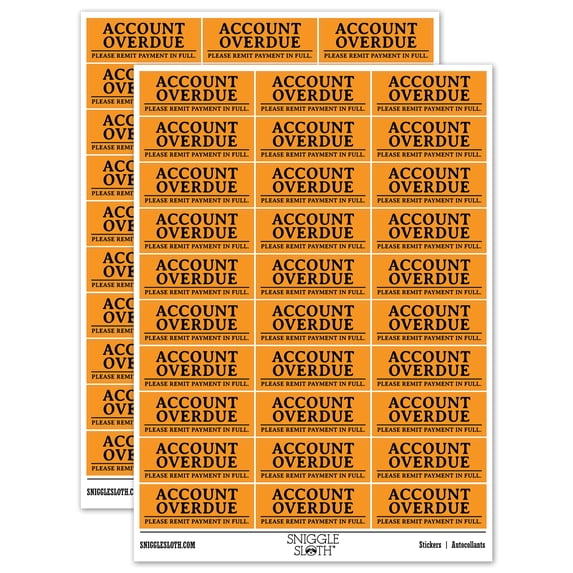 Due Process Sticker Account Overdue Payment Due Billing Sticker Set - Orange - Gloss Finish ...