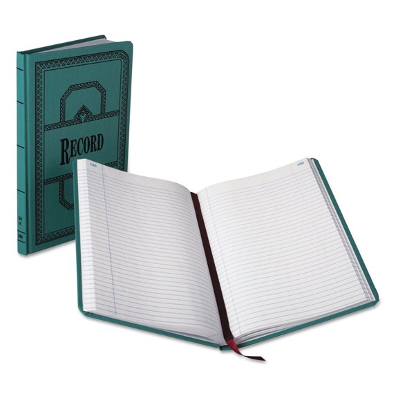 Account Record Book, Record-Style Rule, Blue Cover, 11.75 X 7.25 Sheets, 300 Sheets/book