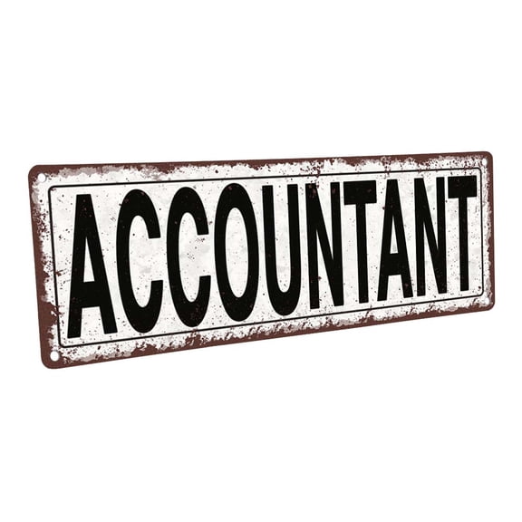 Accountant 4"x12" Metal Sign, Wall Décor for Home and Office