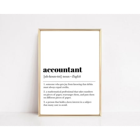 Accountant Definition Wall Art for Office Decor, Unframed Paper Print Size 8x12 price history and forecast - Velto