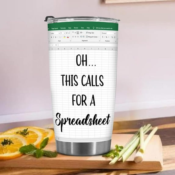 Accountant Gifts Spreadsheet Tumbler, Accountant Gifts Spreadsheet For Boss Tumbler 20OZ - Gifts Coffee Mug For CPA Nerd Family Men Women Coworker Christmas