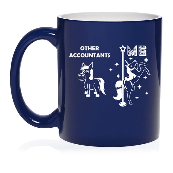 Accountant Superstar Unicorn Funny Ceramic Coffee Mug Tea Cup Gift for CPA, Gift For Accountant (11oz Blue)