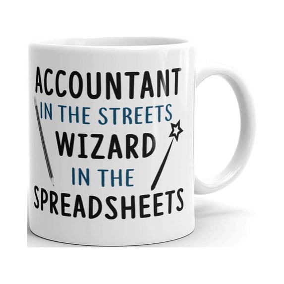 Accountant in the Streets magician in the Spreadsheets Coffee Tea Ceramic Mug Office Work Cup Gift 11 oz