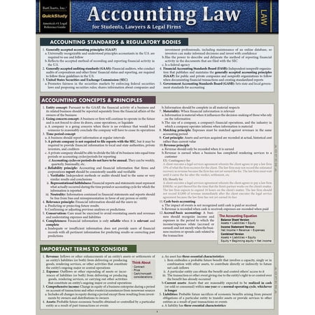 Accounting Law for Students, Lawyers & Legal Firms: A Quickstudy Laminated Reference Guide, (Paperback)