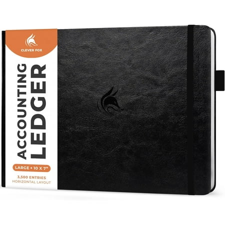 Accounting Ledger Book Horizontal – Columnar Journal & Money Expense Log for Small Business & Personal Bookkeeping,10x7? (Black)