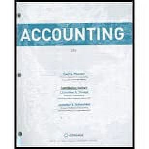 Accounting, Loose-leaf Version, 9781337902694, 1337902691, Paperback,