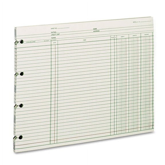 Accounting Sheets, 9.25 X 11.88, Green, Loose Sheet, 100/pack | Bundle of 2 Packs