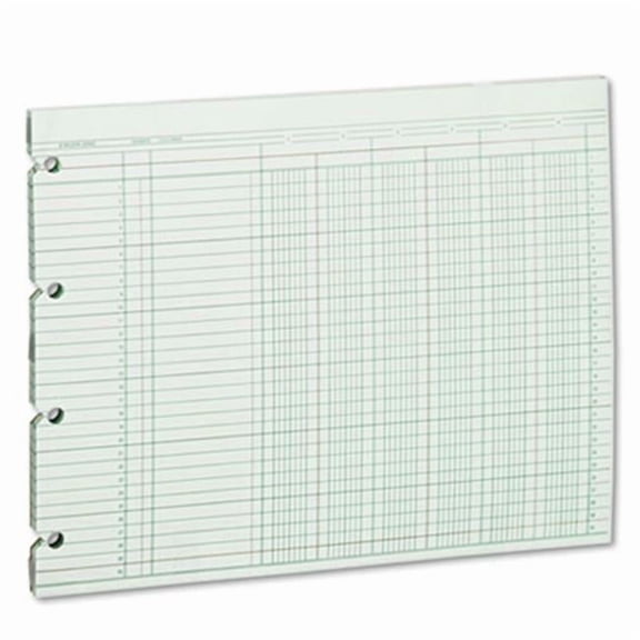 Accounting Sheets, Six Column, 9.25 x 11.88, 100 Loose Sheets-Pack, Green