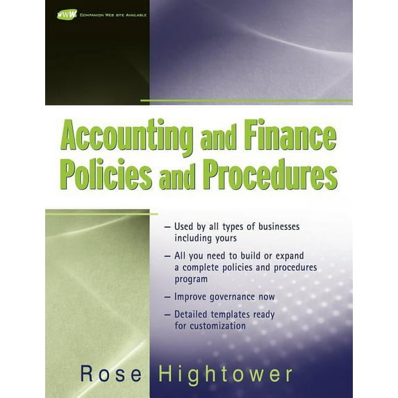 Accounting and Finance Policies and Procedures, (with Url), (Paperback)