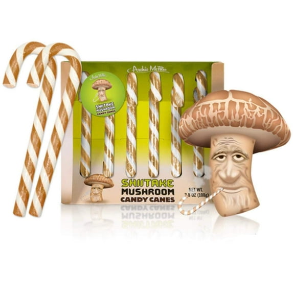 Accoutrements ACC-12933-C Shitake Mushroom Candy Canes, 6 Piece Gift Set