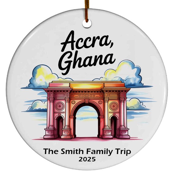 Accra Ghana Christmas Ornament, Collection of City Travel Souvenirs for Family and Friends, Christmas Tree Ornament City Travel, Trips of The Year, Christmas Ornament 2025