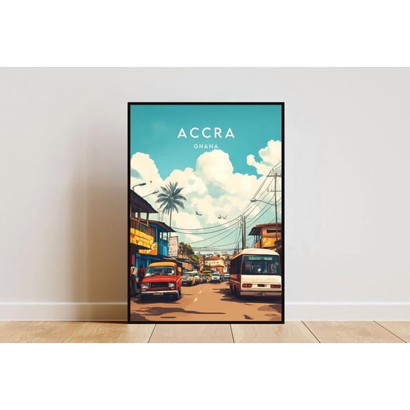 Accra Travel Print Ghana Accra Poster Ghana Poster Travel Wall Art Ghana Print Accra Wall Art Ghana Africa Accra Print Ghanaian