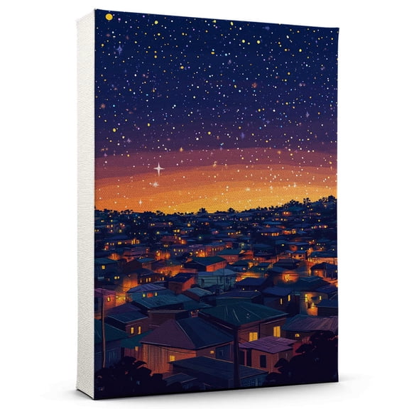 Accras Travel Starry Night Canvas Print, Ghana Canvas Wall art, Accras Map Canvas, Ghana Travel Art Picture Print -96AZ6