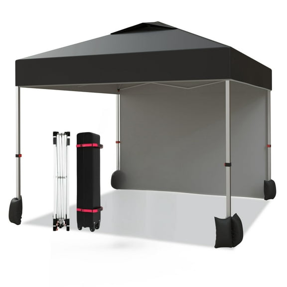 Accreate 10'x10' Outdoor Canopy Tent with Sidewall, Easy Pop up Canopy with Vented Roof, Outdoor Sun Shade for Garden Commercial Party, Portable Instant Camping Beach Canopy Tents