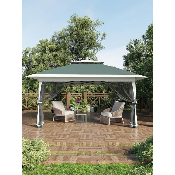 Accreate 13' X 13' Outdoor Patio Gazebo,Outdoor Canopy Tent with Mosquito Netting,Backyard Tent for Party, Wedding, Outdoor Dining, Patio, Backyard
