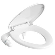 Accreate 17" Round Non-Electric Bidet Toilet Seat - Self-Cleaning Nozzles with Slow Close and Quick-Release