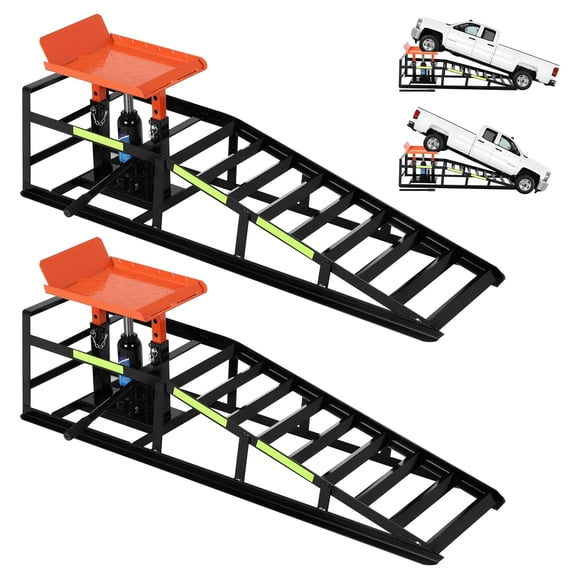 Accreate 2 Pack Hydraulic Car and Truck Service Ramps with Adjustable Lift Height,Low Profile Car Lift Service Ramps for Oil Changes,11000 Lbs (5 Tons), Home Garage,Vehicle Auto Garage