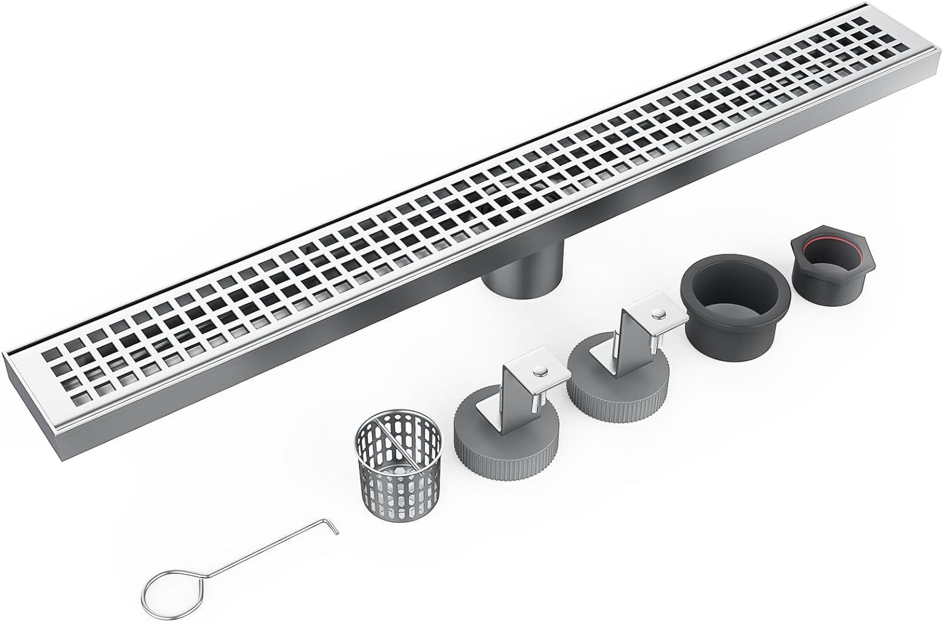24 Inch Brushed Nickel Stainless Steel Linear Shower Drain Kit