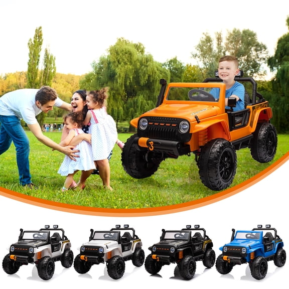 Accreate 24V Ride On Car for Kids, 2 Seater Electric Truck with 4x45W Powerful Engine, Music Player