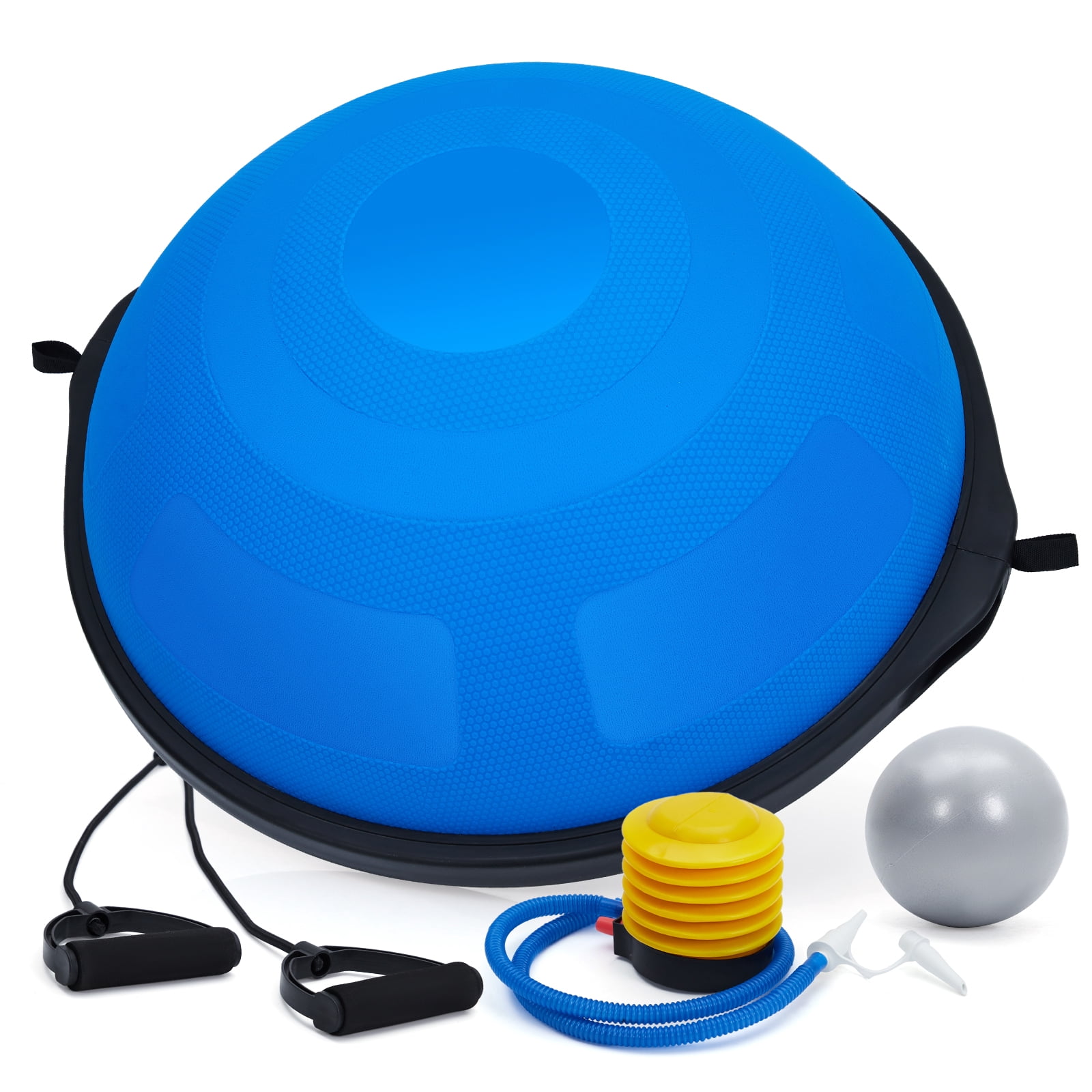 Accreate 25 Inch Half Balance Ball Trainer, Heavy Duty 1600 Lbs Capacity Stability Ball With Nonslip Base, Inflatable Design, 2 Resistance Bands, Pump, And Extra Ball For Home Fitness