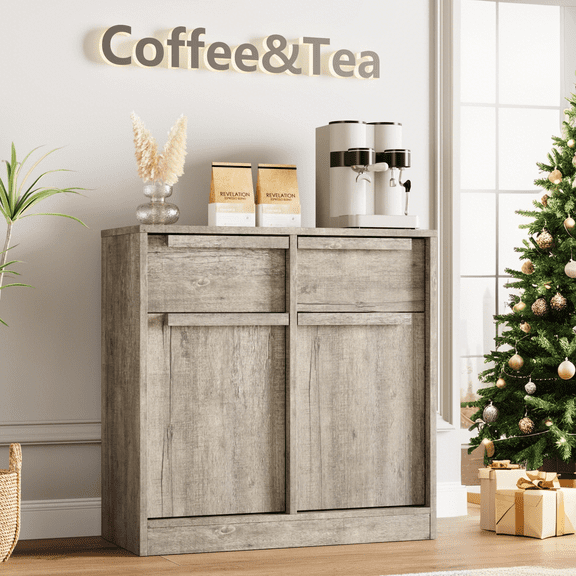 Accreate 31.5"H Sideboard Buffet Cabinet with 2/4 Drawers, Large Coffee Storage Cabinet, Modern Buffet Table for Kitchen, Dining Room, Living Room, Farmhouse Accent Console