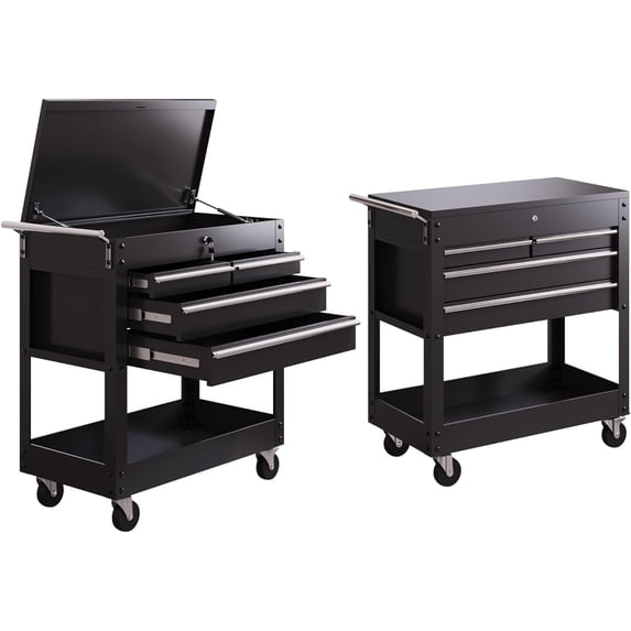 Accreate 4-Drawer Rolling Tool Chest, with Wheels and Lock, Portable Storage Organizer, Secure Toolbox with Key System, Mobile Cabinet for Workshop, Repair Shop, Warehouse