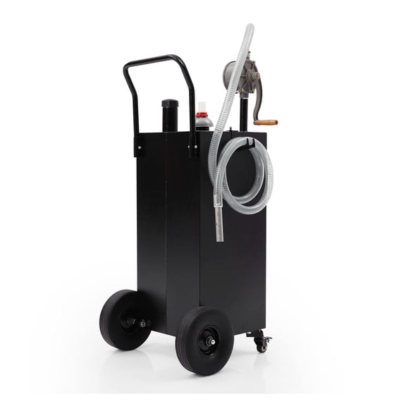 Accreate 40 Gallon Gas Caddy, Portable Fuel Storage Tank with Transfer Pump and Wheels, Gas Fuel Tank Container Caddy with 8ft Long Hose, Diesel Fuel Container for Cars Boats ATVs