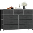 thumbnail image 1 of Accreate 47.2” TV Stand Dresser – Media Console Entertainment Center with 10 Fabric Drawers, Wood Top, Adjustable Feet, Anti-Tip Safety, Storage for TVs Up to 55”, 1 of 6