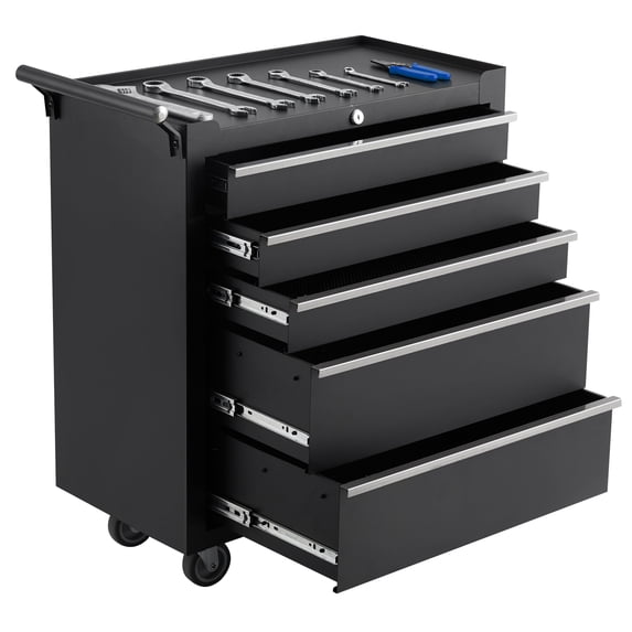 Accreate 5-Drawer Rolling Tool Chest, Portable Tool Box with Wheels and Locking System, Mobile Tool Cabinet Organizer for Garage, Workshop, Repair Shop