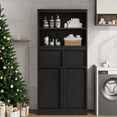 thumbnail image 1 of Accreate 51 Inch Tall Bathroom Storage Cabinet with Doors and Drawers, Freestanding Floor Organizer Shelf for Bathroom, Kitchen, Pantry, Entryway, White MDF Waterproof Cabinet Bookcase, 1 of 6