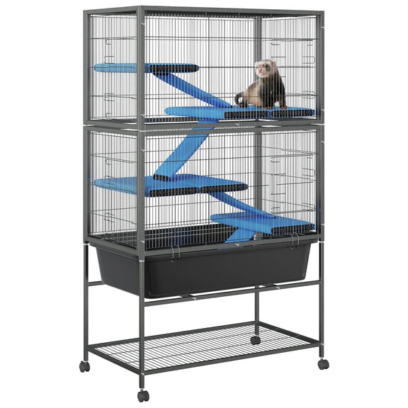 Accreate 59" H Large Ferret Nation Cage, with Multi-Level Design, Removable Shelves, Indoor Small Animal Habitat for Guinea Pig, Rabbit, Chinchilla, Hamster, Spacious Critter Enclosure