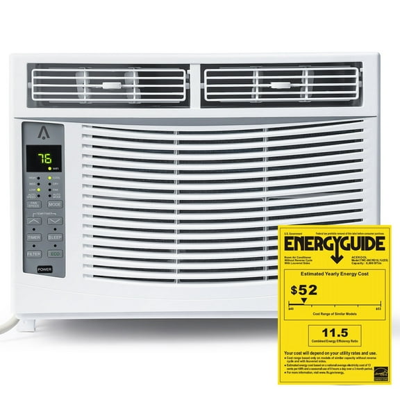 Accreate 6,000 BTU Window-Mount Air Conditioner, White