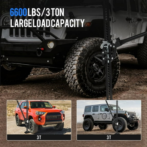 Accreate 7000lbs High Lift Jack for Truck 48" Heavy-Duty Farm Jack with Ratcheting Off Road Bumper Jack w Safety Lock (Fits 2014+ Wrangler)