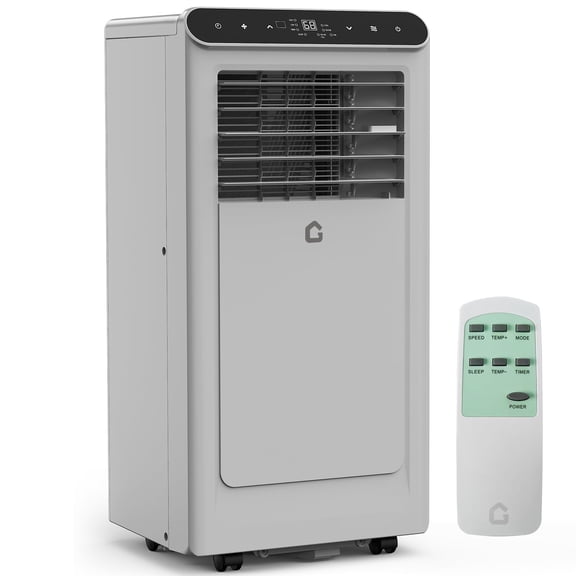Accreate 8,000 BTU Portable AC with Dehumidifier & Fan - Cools 350 Sq.ft., Smart Auto Mode, 24H Timer, Remote, Ultra-Quiet Sleep, Easy Roll Design & Window Kit