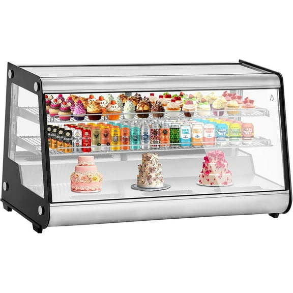 Accreate 8.2 Cu.Ft Pastry Display Refrigerator - Freestanding with Adjustable Shelves & Rear Sliding Door